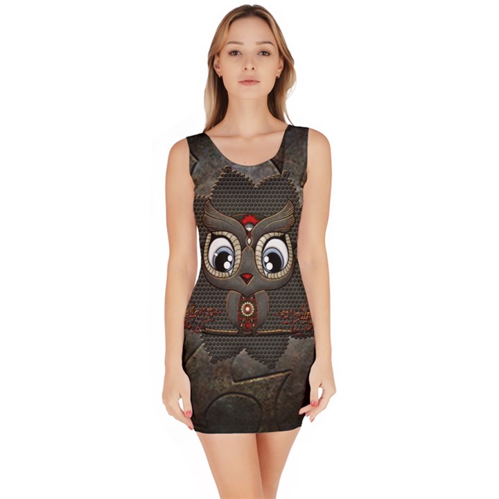 Wonderful Cute  Steampunk Owl Bodycon Dress