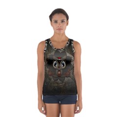 Wonderful Cute  Steampunk Owl Sport Tank Top  by FantasyWorld7