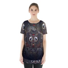 Wonderful Cute  Steampunk Owl Skirt Hem Sports Top by FantasyWorld7