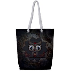 Wonderful Cute  Steampunk Owl Full Print Rope Handle Tote (small) by FantasyWorld7