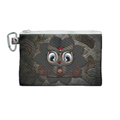 Wonderful Cute  Steampunk Owl Canvas Cosmetic Bag (medium) by FantasyWorld7