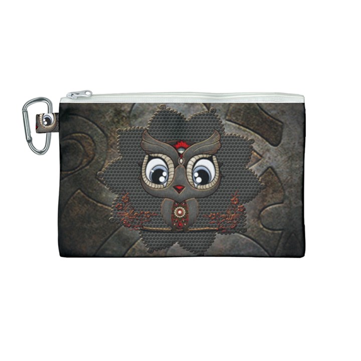 Wonderful Cute  Steampunk Owl Canvas Cosmetic Bag (Medium)