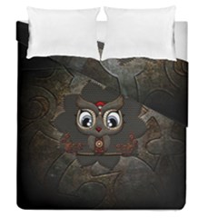 Wonderful Cute  Steampunk Owl Duvet Cover Double Side (queen Size) by FantasyWorld7