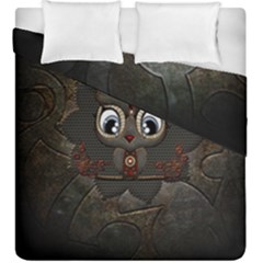 Wonderful Cute  Steampunk Owl Duvet Cover Double Side (king Size) by FantasyWorld7