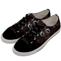 Wonderful Cute  Steampunk Owl Men s Low Top Canvas Sneakers by FantasyWorld7