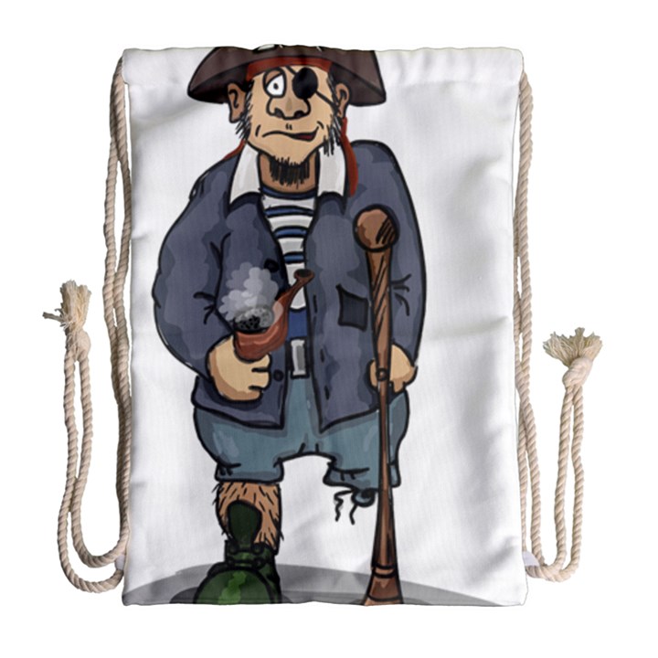 Cute Pirate Drawstring Bag (Large)