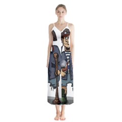 Cute Pirate Button Up Chiffon Maxi Dress