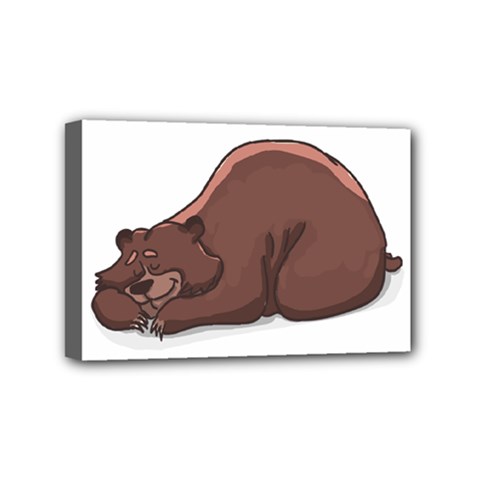 Cute Bear Sleeping Mini Canvas 6  X 4  by ImagineWorld