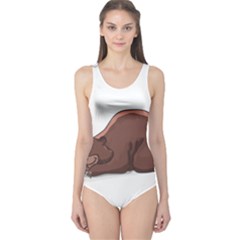 Cute Bear Sleeping One Piece Swimsuit by ImagineWorld