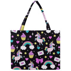 Cute Unicorn Pattern Mini Tote Bag by Valentinaart