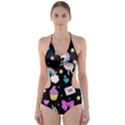 Cute Unicorn Pattern Cut-Out One Piece Swimsuit View1