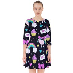 Cute Unicorn Pattern Smock Dress by Valentinaart