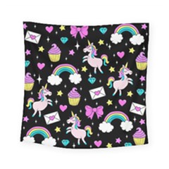 Cute Unicorn Pattern Square Tapestry (small) by Valentinaart