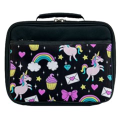 Cute Unicorn Pattern Lunch Bag by Valentinaart