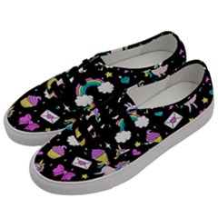 Cute Unicorn Pattern Men s Classic Low Top Sneakers by Valentinaart