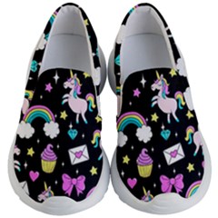 Cute Unicorn Pattern Kid s Lightweight Slip Ons by Valentinaart