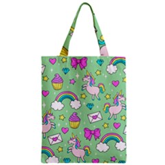 Cute Unicorn Pattern Zipper Classic Tote Bag by Valentinaart