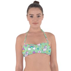 Cute Unicorn Pattern Halter Bandeau Bikini Top by Valentinaart