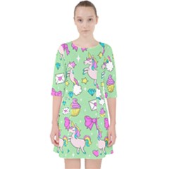 Cute Unicorn Pattern Pocket Dress by Valentinaart