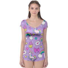 Cute Unicorn Pattern Boyleg Leotard  by Valentinaart