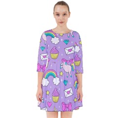 Cute Unicorn Pattern Smock Dress by Valentinaart