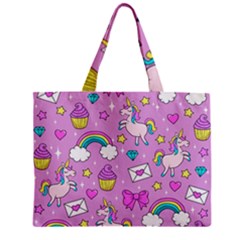 Cute Unicorn Pattern Zipper Mini Tote Bag by Valentinaart