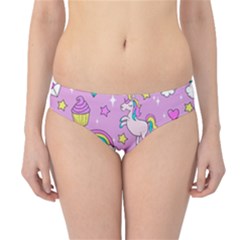 Cute Unicorn Pattern Hipster Bikini Bottoms by Valentinaart