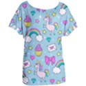 Cute Unicorn Pattern Women s Oversized Tee View1