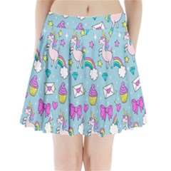 Cute Unicorn Pattern Pleated Mini Skirt by Valentinaart