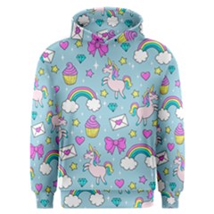 Cute Unicorn Pattern Men s Overhead Hoodie by Valentinaart