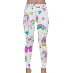 Cute Unicorn Pattern Classic Yoga Leggings by Valentinaart