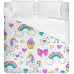 Cute Unicorn Pattern Duvet Cover (king Size) by Valentinaart