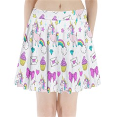 Cute Unicorn Pattern Pleated Mini Skirt by Valentinaart