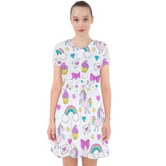 Cute Unicorn Pattern Adorable In Chiffon Dress by Valentinaart