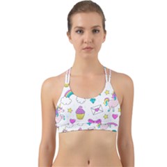 Cute Unicorn Pattern Back Web Sports Bra by Valentinaart