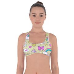 Cute Unicorn Pattern Got No Strings Sports Bra by Valentinaart