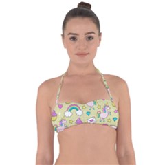 Cute Unicorn Pattern Halter Bandeau Bikini Top by Valentinaart