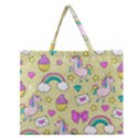 Cute Unicorn Pattern Zipper Large Tote Bag View1