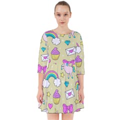 Cute Unicorn Pattern Smock Dress by Valentinaart