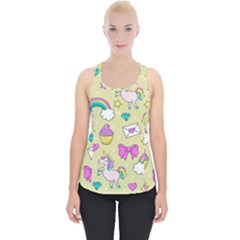 Cute Unicorn Pattern Piece Up Tank Top