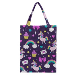 Cute Unicorn Pattern Classic Tote Bag by Valentinaart