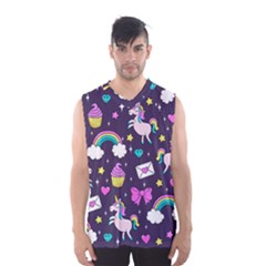 Cute Unicorn Pattern Men s Basketball Tank Top