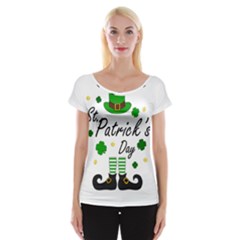 St Patricks Leprechaun Cap Sleeve Tops by Valentinaart