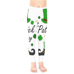 St Patricks Leprechaun Kids  Legging by Valentinaart