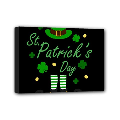 St Patricks Leprechaun Mini Canvas 7  X 5  by Valentinaart