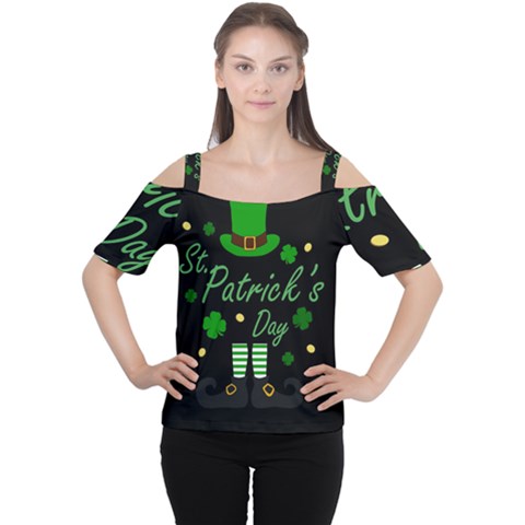 St Patricks Leprechaun Cutout Shoulder Tee by Valentinaart