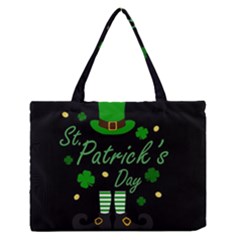 St Patricks Leprechaun Zipper Medium Tote Bag by Valentinaart