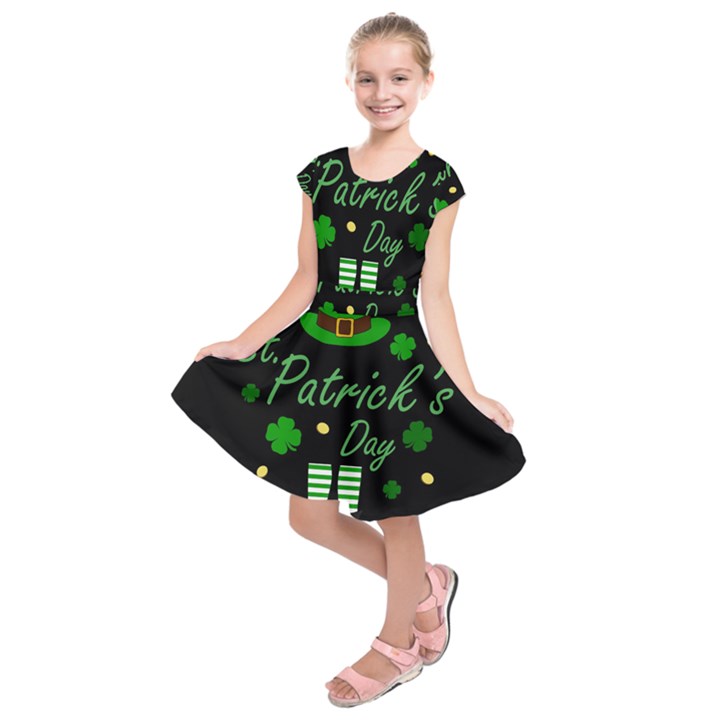 St Patricks Leprechaun Kids  Short Sleeve Dress