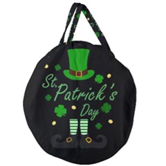 St Patricks Leprechaun Giant Round Zipper Tote by Valentinaart