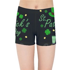 St Patricks Leprechaun Kids Sports Shorts by Valentinaart